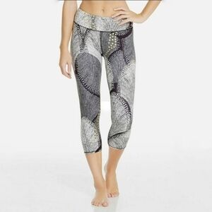 Fabletics Salar Foiled Flurry Print PowerHold Capri Leggings